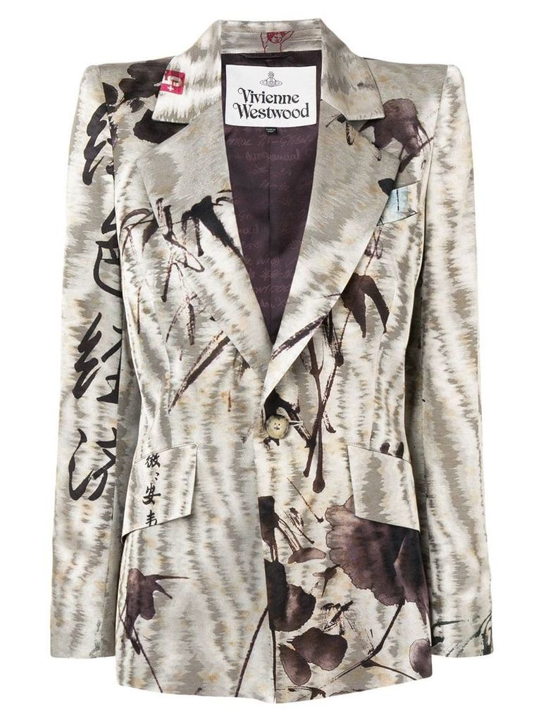 Vivienne Westwood embroidered fitted blazer - Neutrals
