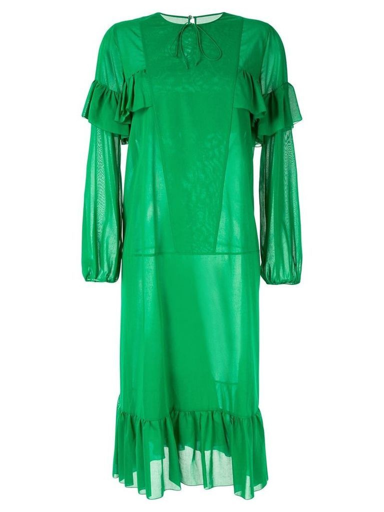 Rochas ruffle trim dress - Green