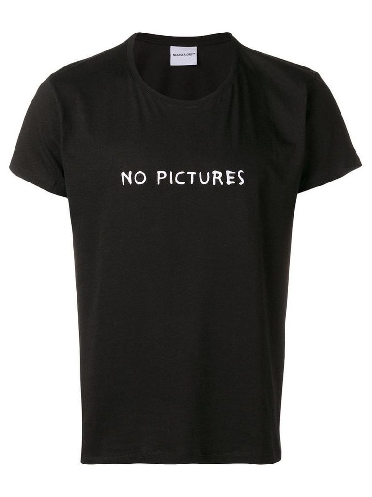 Nasaseasons No Pictures embroidered T-shirt - Black