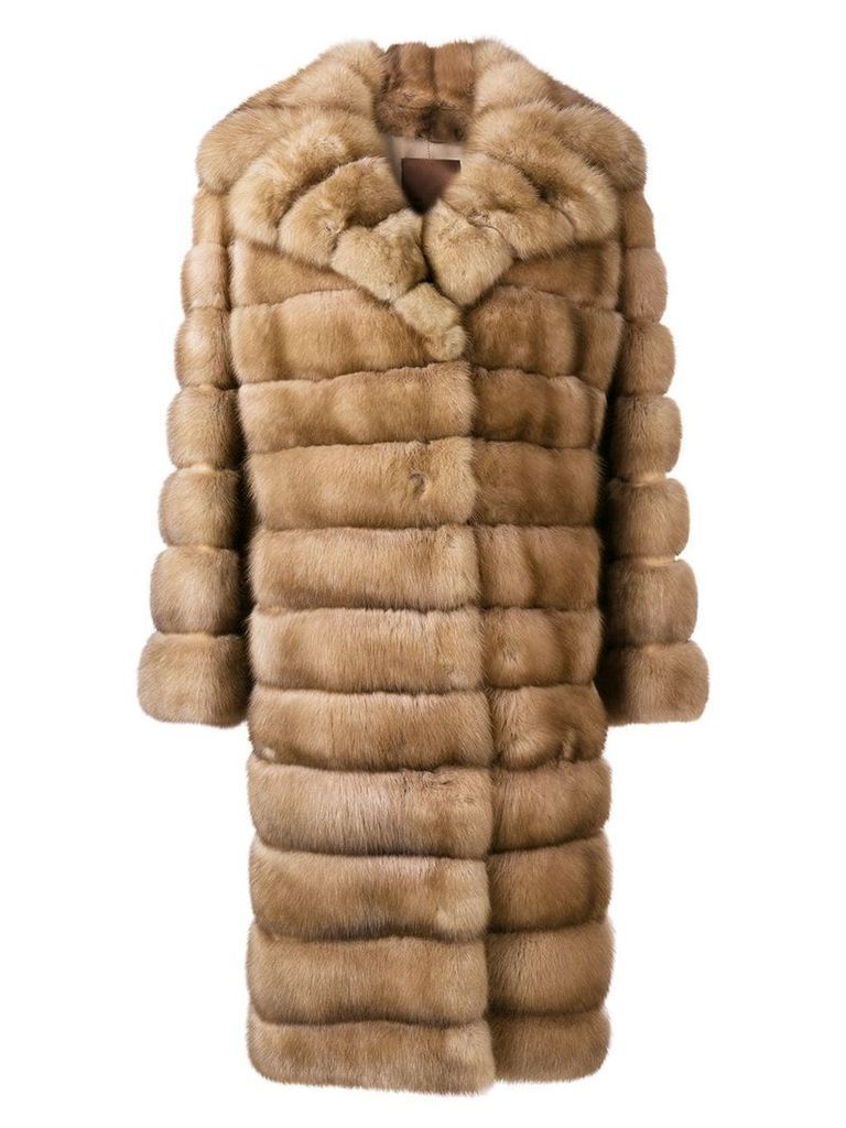 Liska Riki fur coat - NEUTRALS