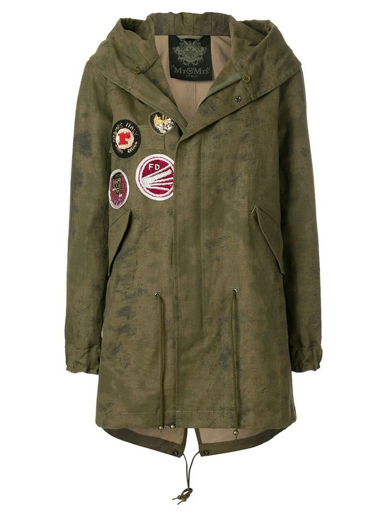 Mr & Mrs Italy patch detail parka - Green