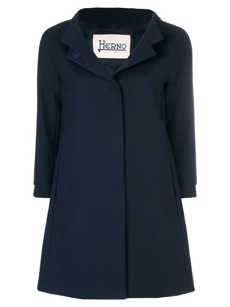 Herno flared single breasted coat - Blue