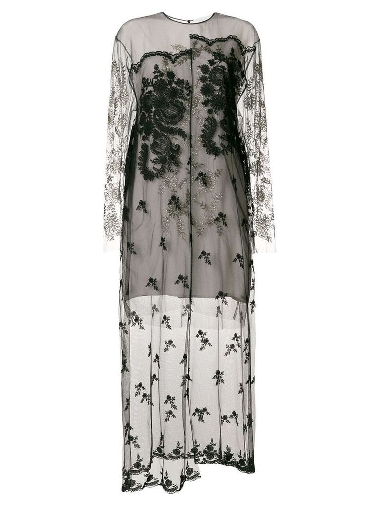 Stella McCartney embellished sheer lace dress - Black