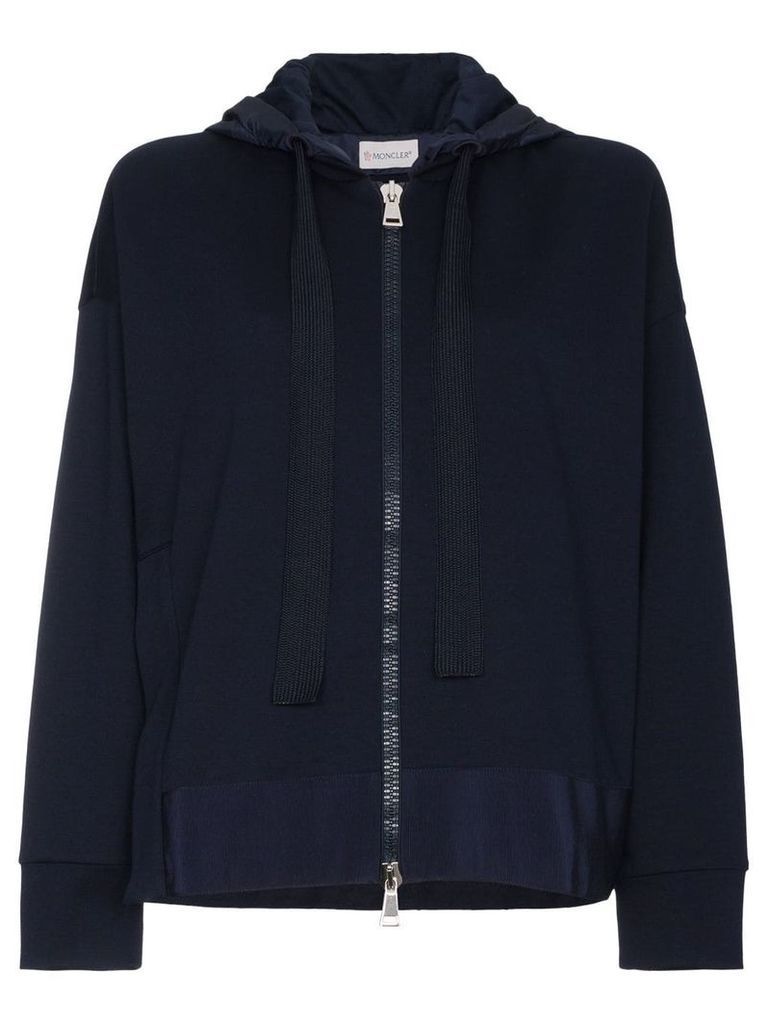 Moncler Logo hoodie with slit - Blue