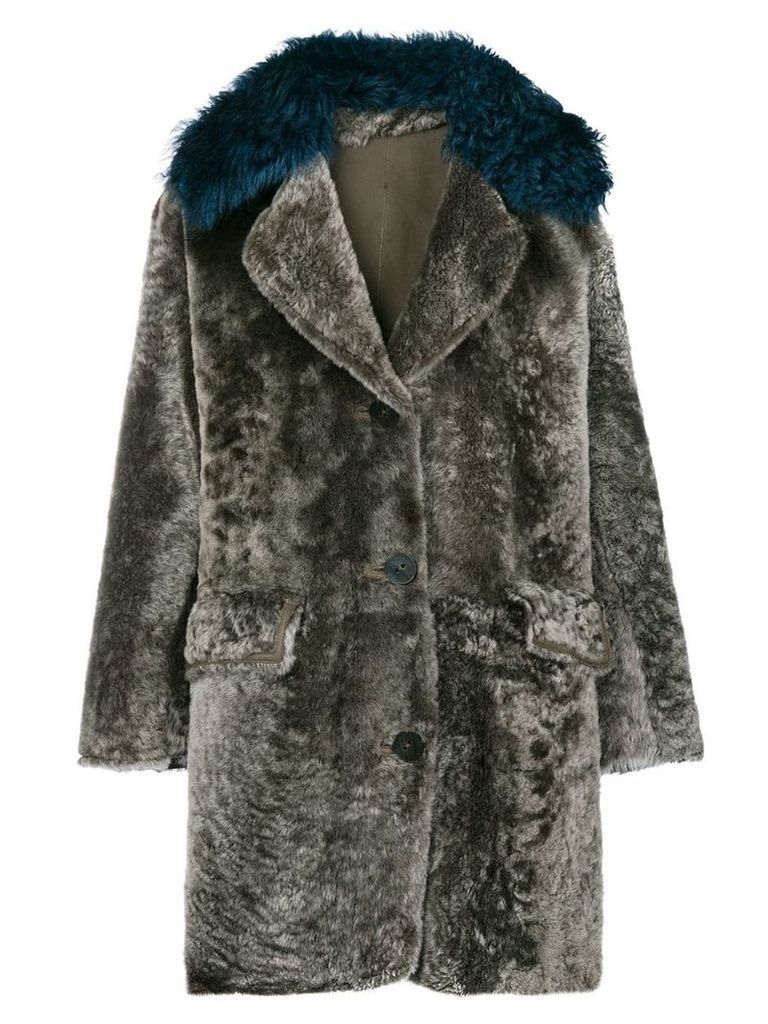 Sylvie Schimmel contrast collar coat - Grey