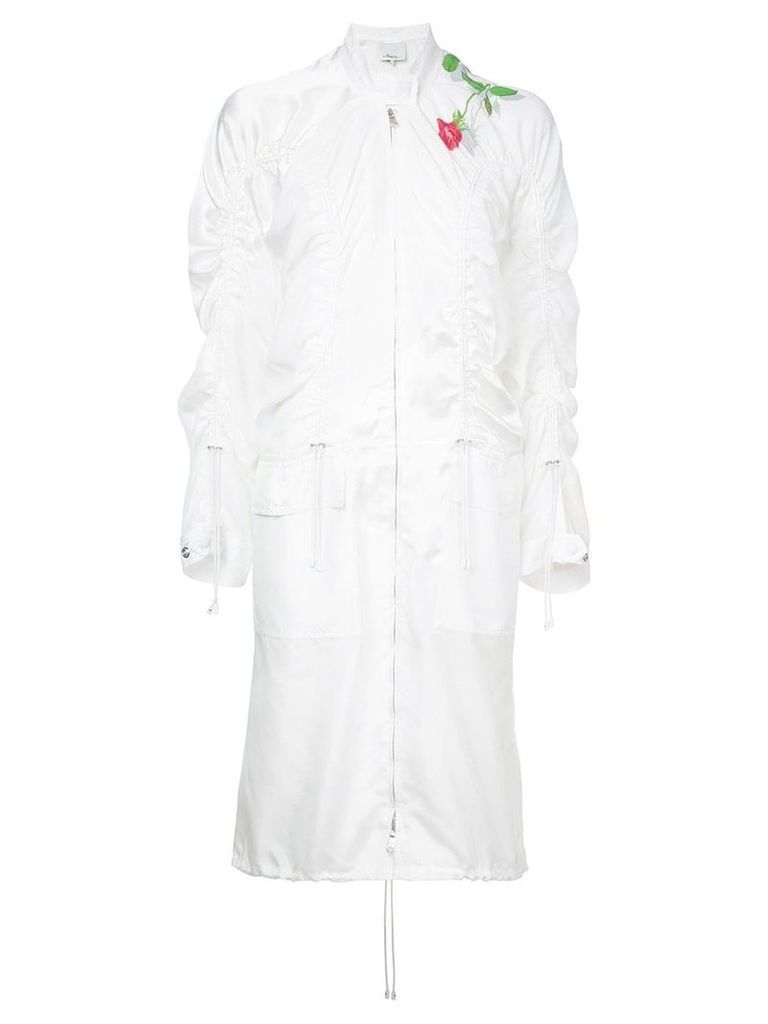 3.1 Phillip Lim collarless bomber style coat - White