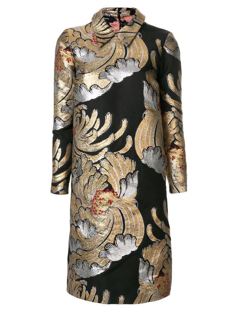 Rochas metallic embroidered shift dress