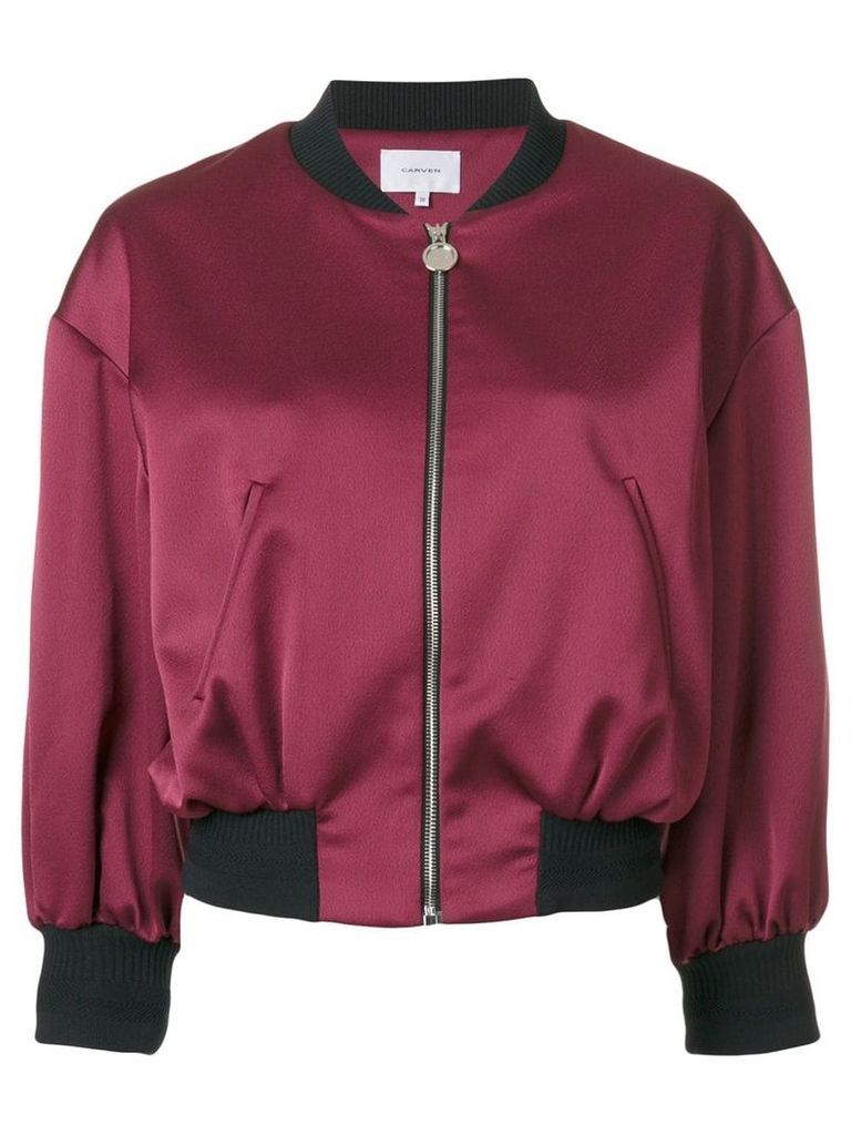 Carven cropped bomber jacket - Pink