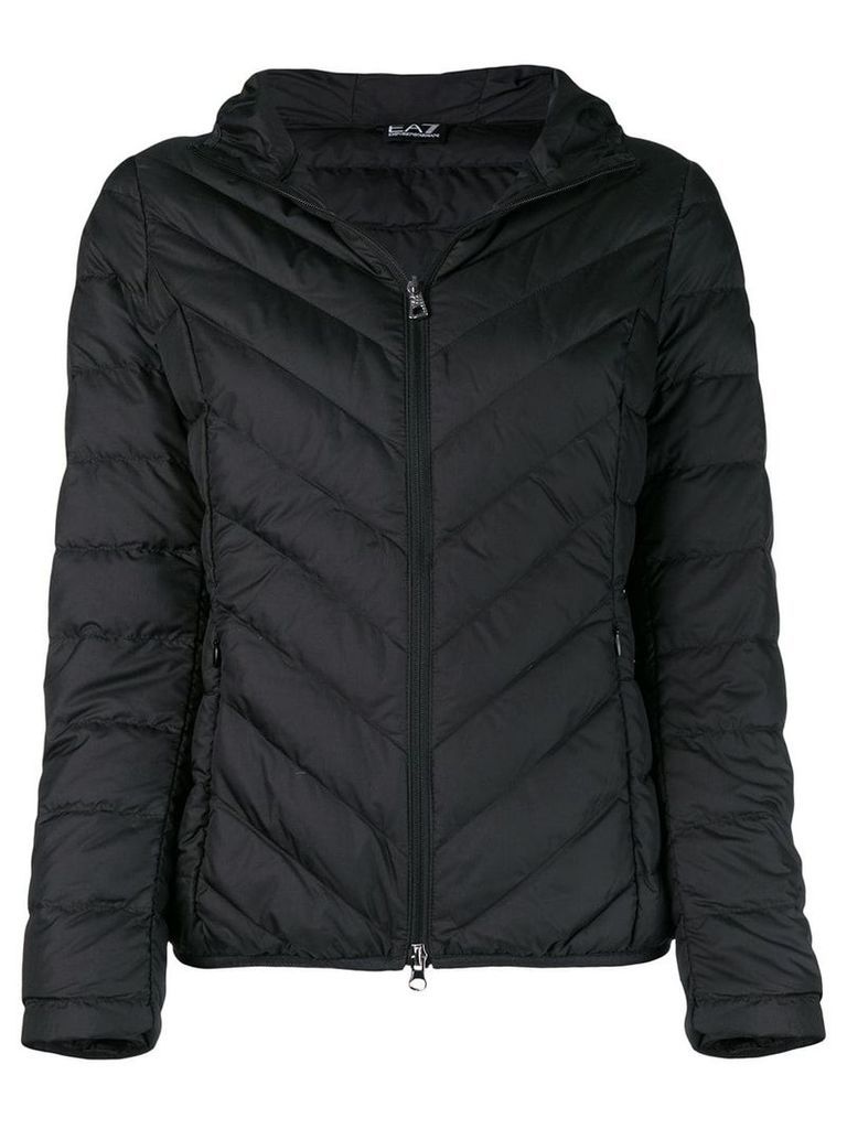 Ea7 Emporio Armani basic zipped puffer jacket - Black