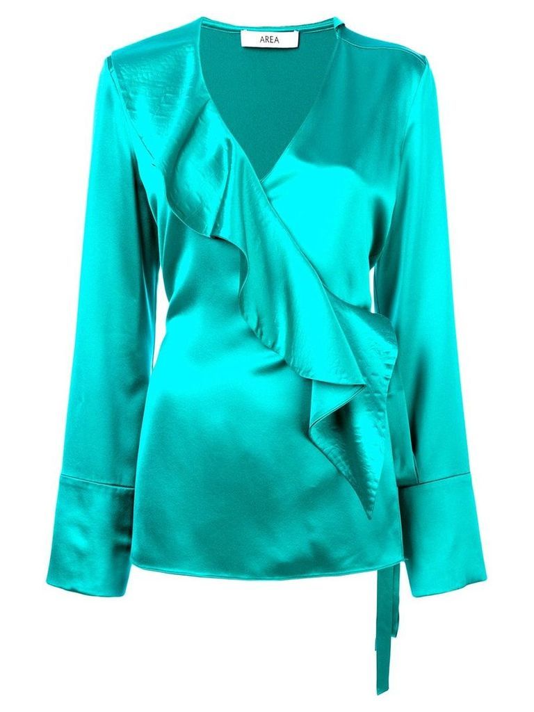 AREA ruffle-front blouse - Green