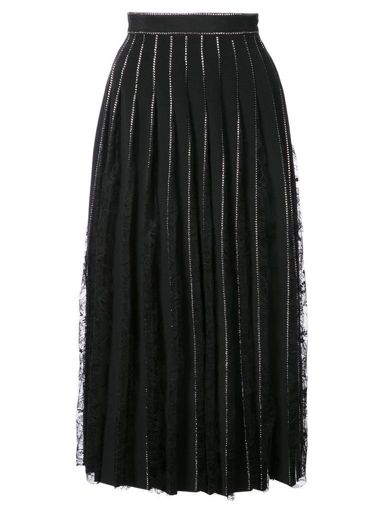 Adam Lippes crystal embellished pleated skirt - Black
