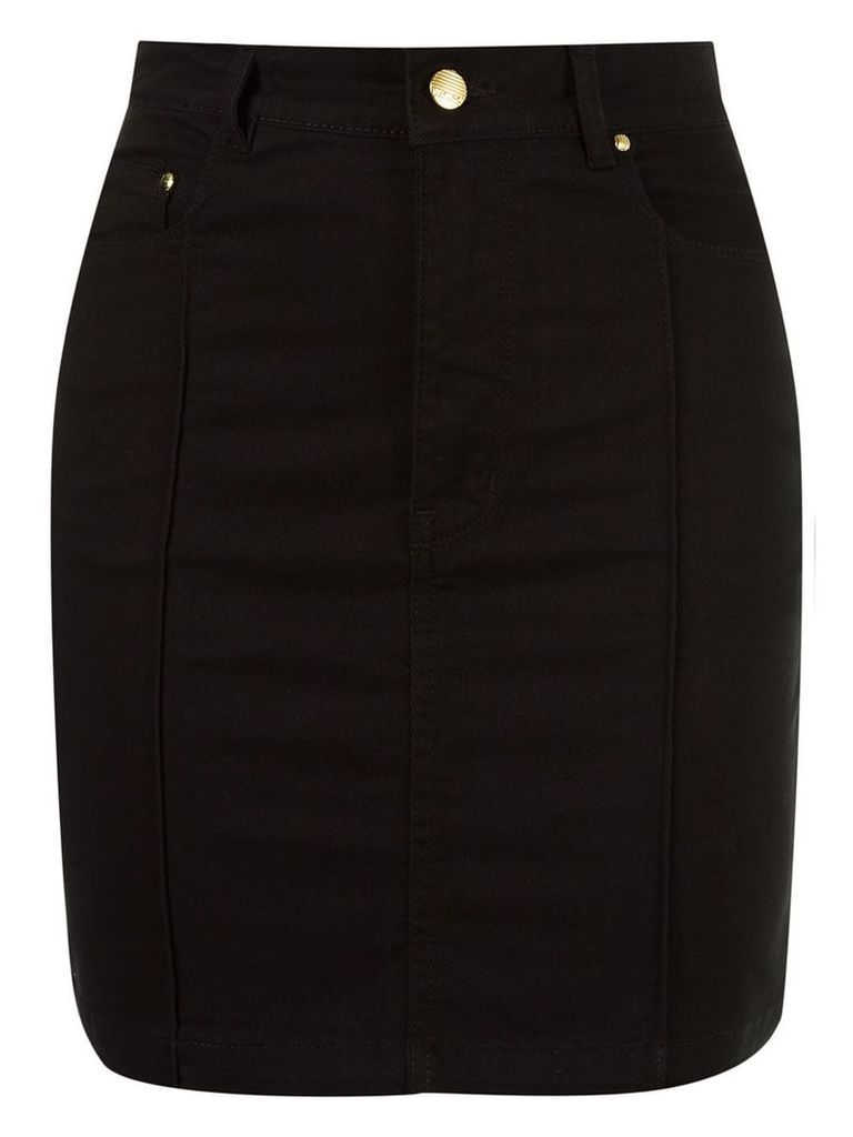Amapô high waist fitted denim skirt - Black
