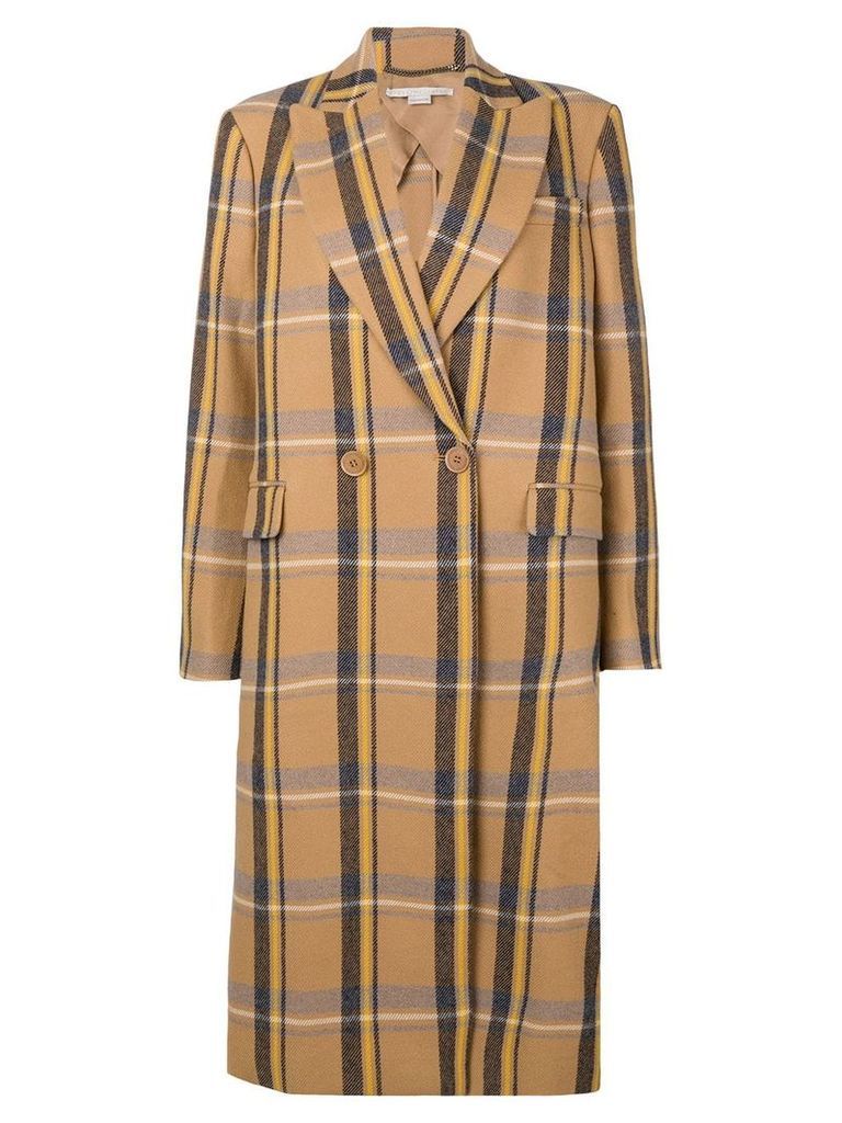 Stella McCartney check double breasted coat - NEUTRALS