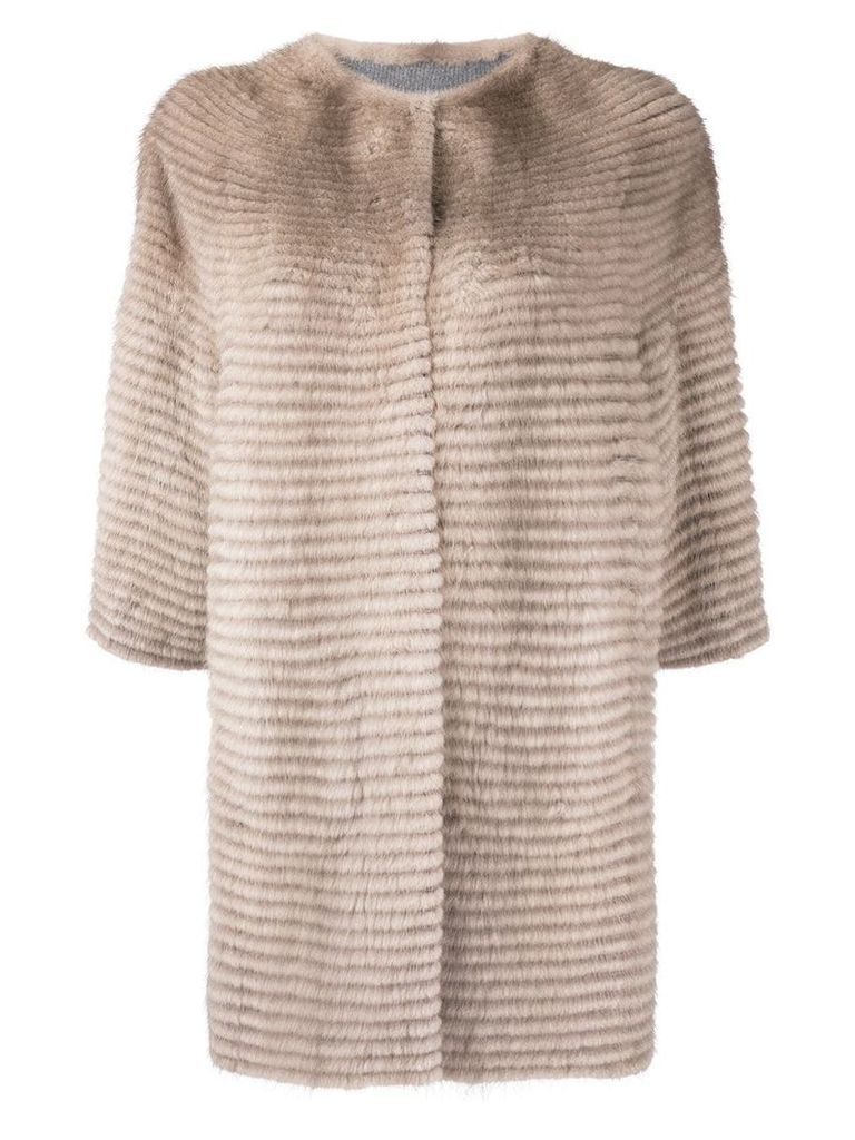 Liska reversible fur coat - NEUTRALS