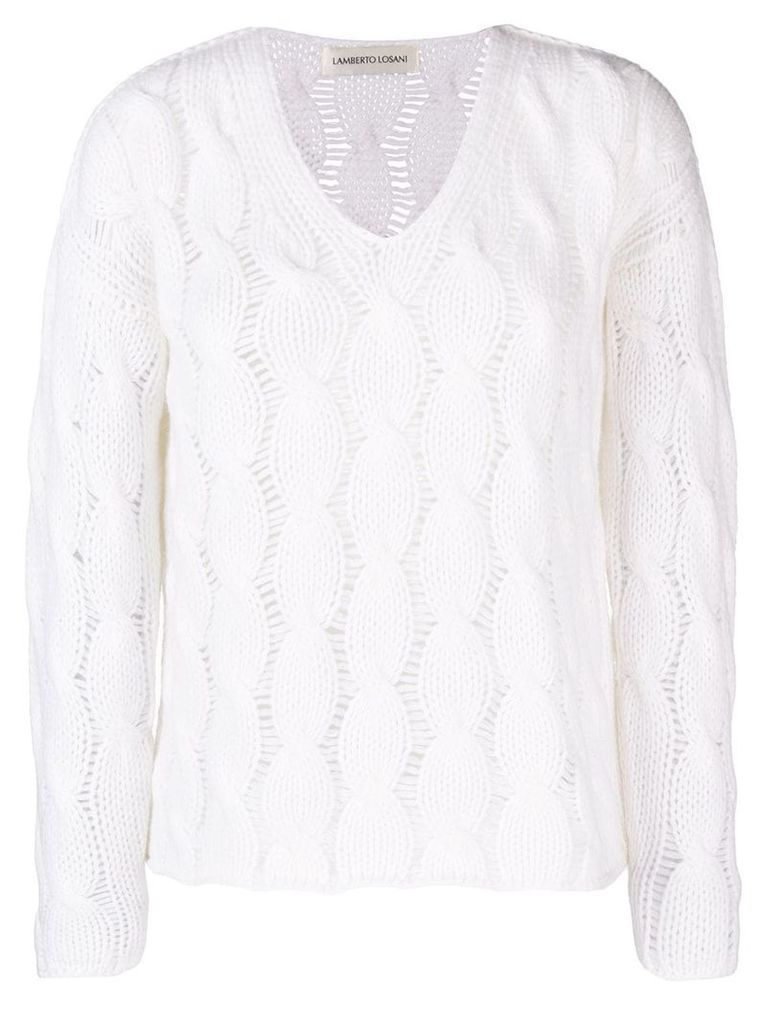 Lamberto Losani cable knit sweater - White