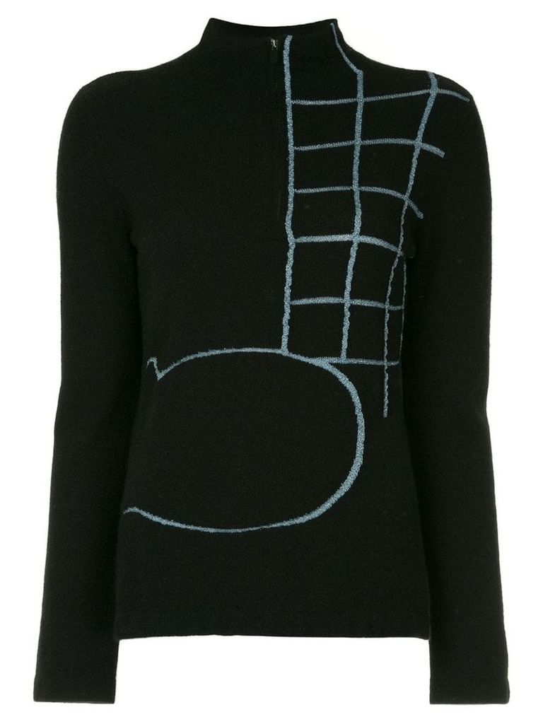 Onefifteen embroidered knit sweater - Black