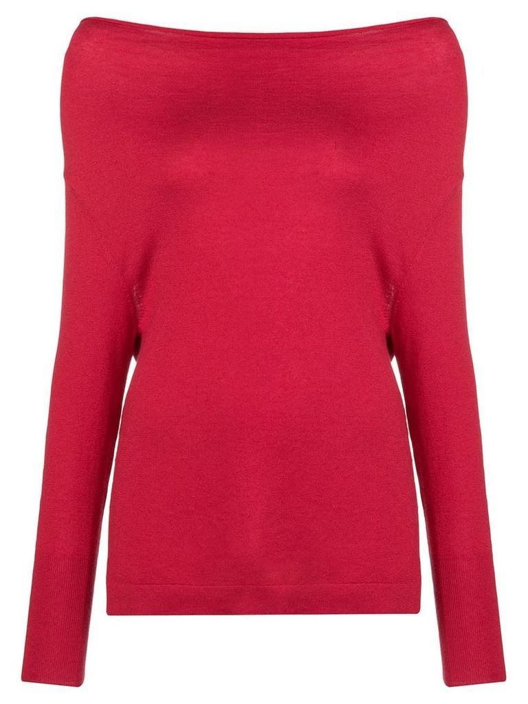 Snobby Sheep cowl neck fine knit top - Red