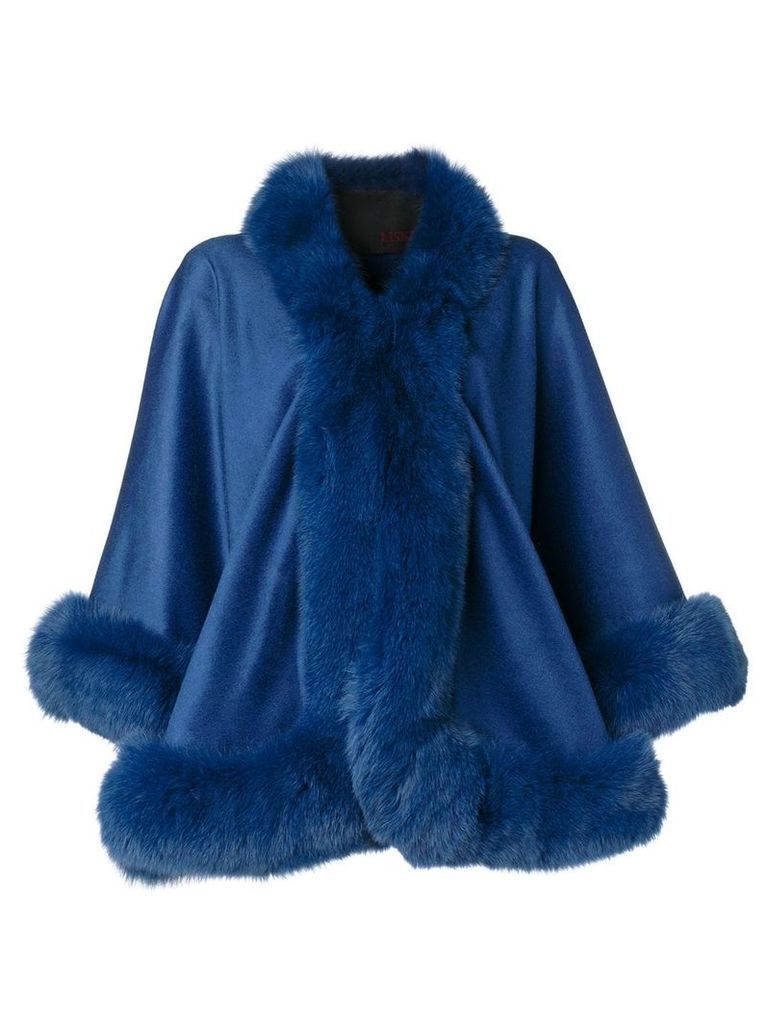 Liska cashmere flared coat - Blue