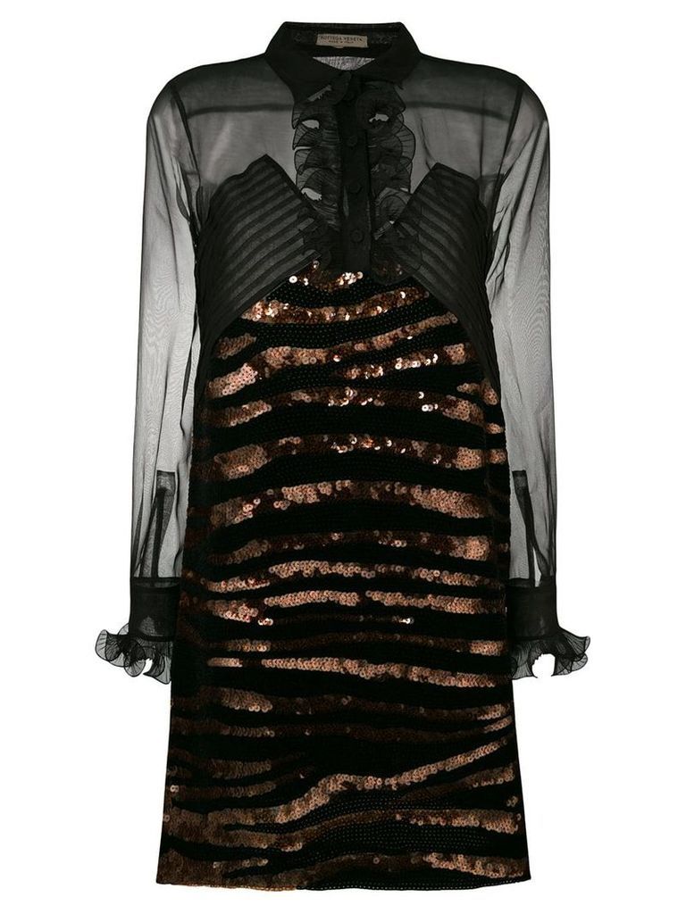 Bottega Veneta sheer sequined dress - Black