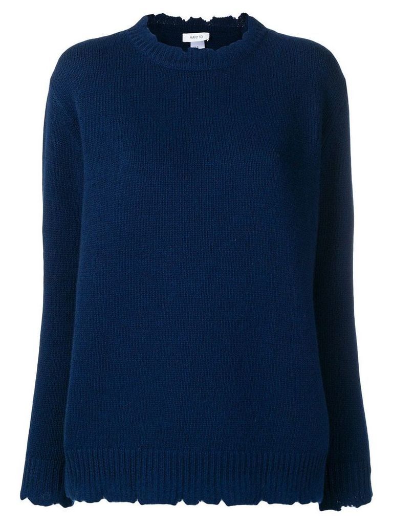 Avant Toi distressed crew neck sweater - Blue