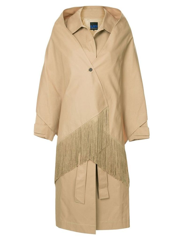 SJYP shawl detailed trench coat - Brown
