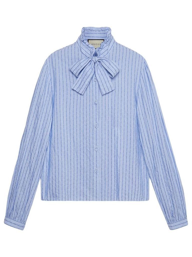 Gucci Cotton shirt with Gucci pinstripe - Blue