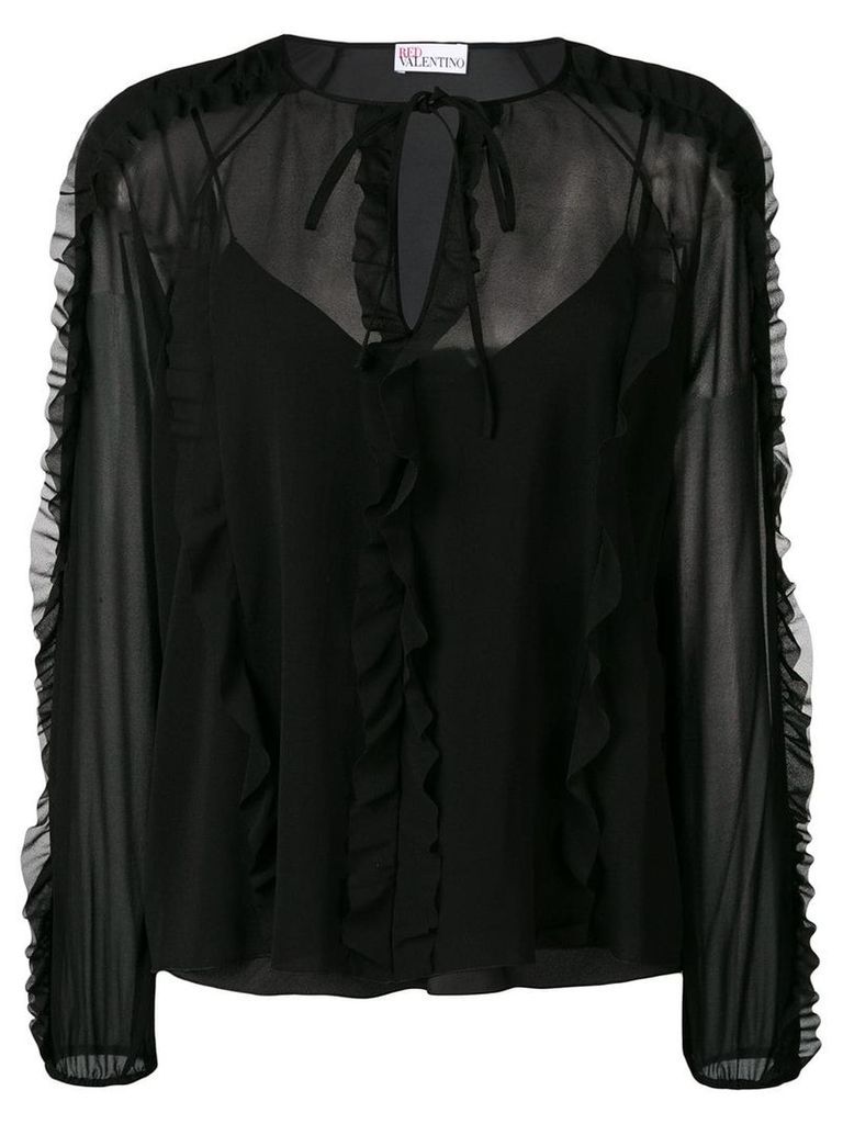 RedValentino ruffle trim blouse - Black