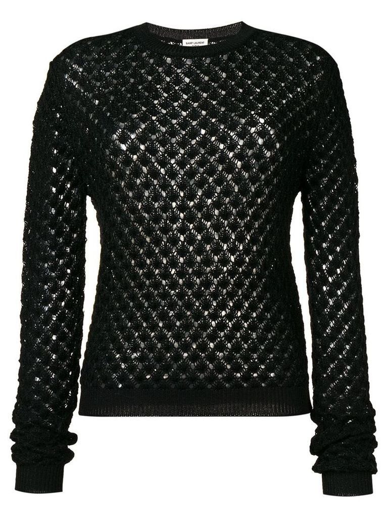 Saint Laurent glittery crochet jumper - Black