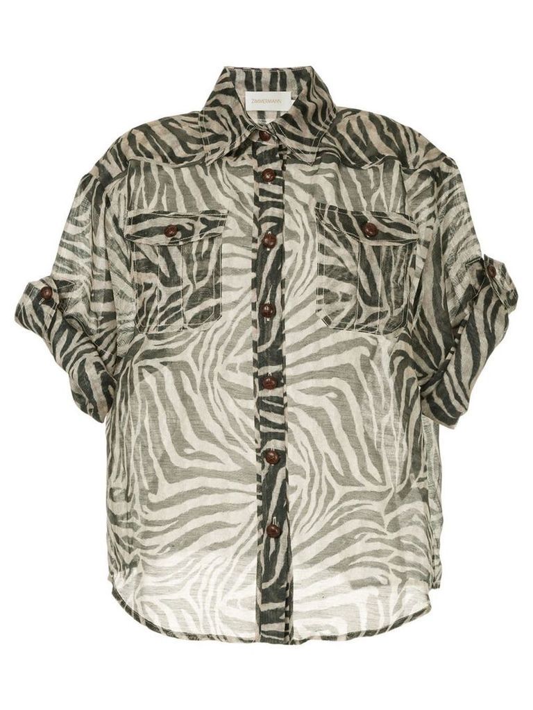 Zimmermann fading zebra print blouse - Black
