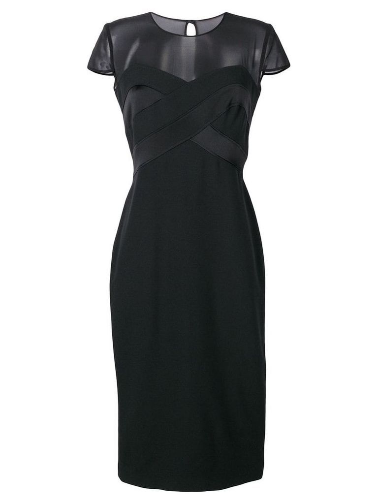 Max Mara sheer panel dress - Black