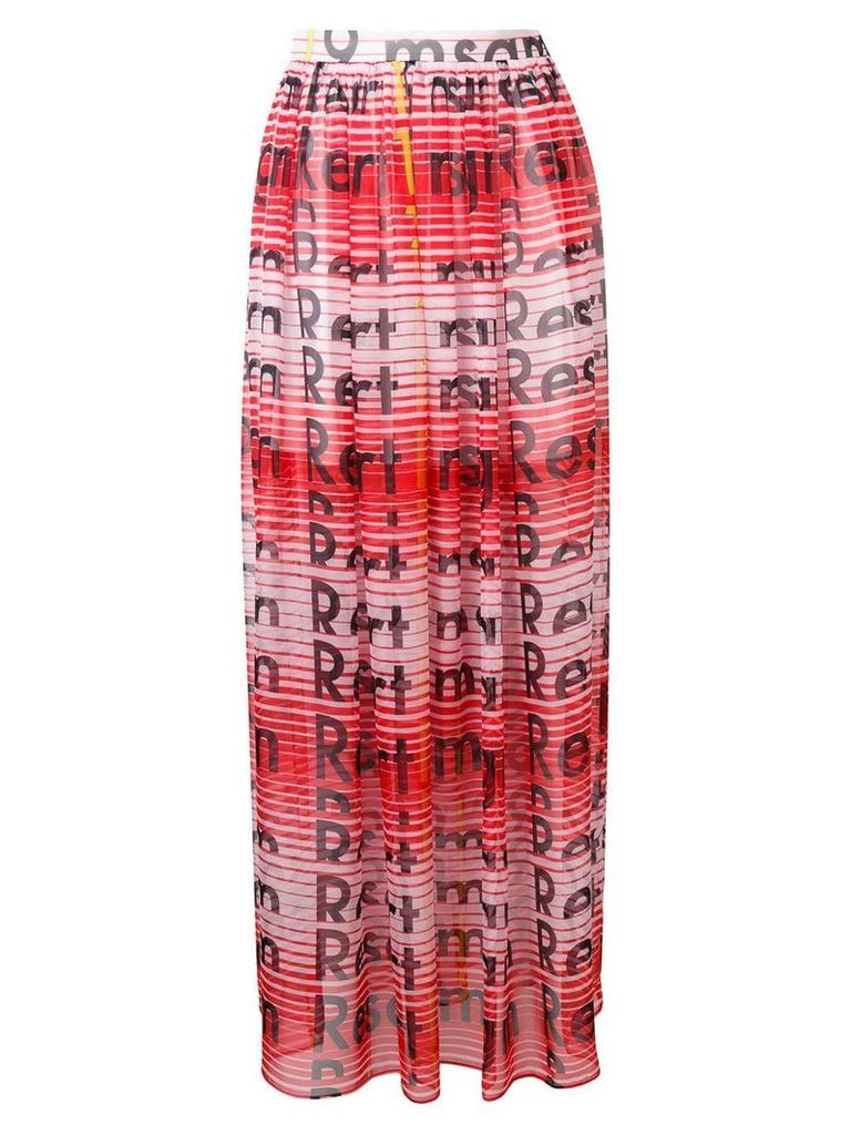 MSGM high-waisted printed pleated skirt - Red