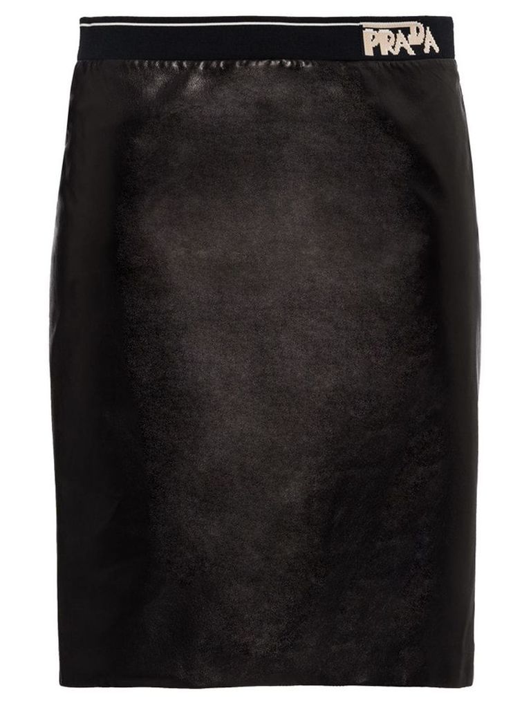 Prada Fitted leather skirt - Black