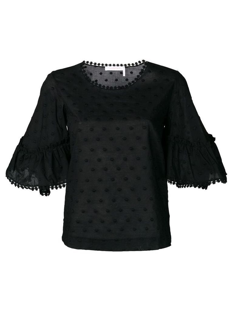 See by Chloé dot embroidered blouse - Black