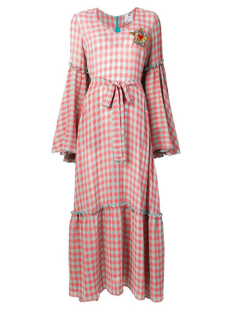 Ultràchic grid pattern long dress - PINK