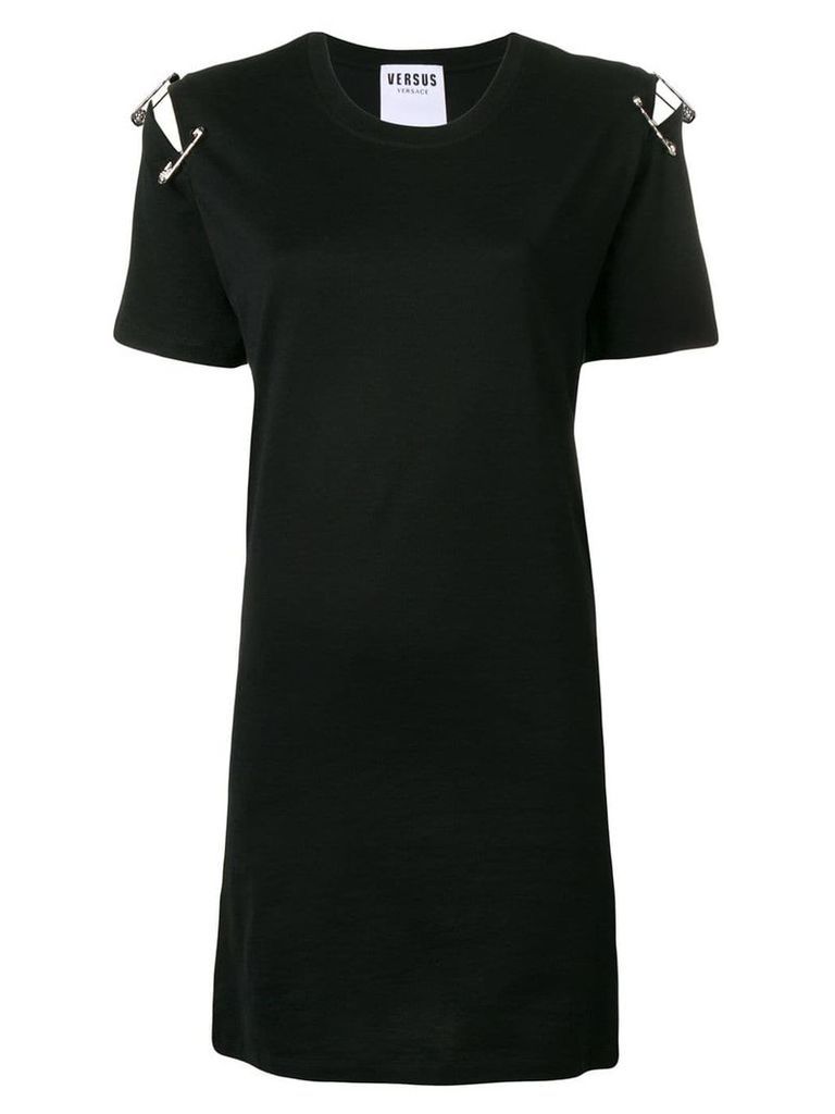 Versus safety pin attached T-shirt dress - Black
