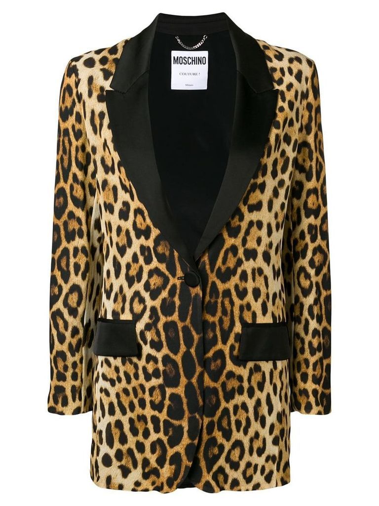 Moschino leopard print blazer - Brown