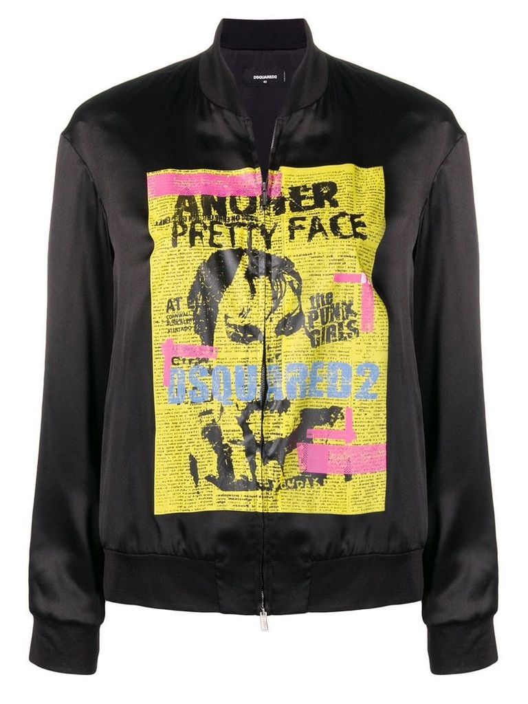 Dsquared2 punk print bomber jacket - Black