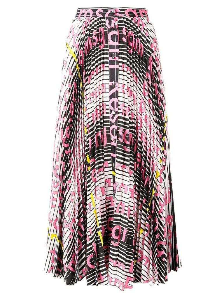 MSGM mix print pleated skirt - Pink