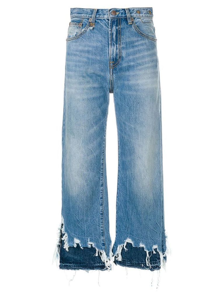 R13 distressed cropped jeans - Blue
