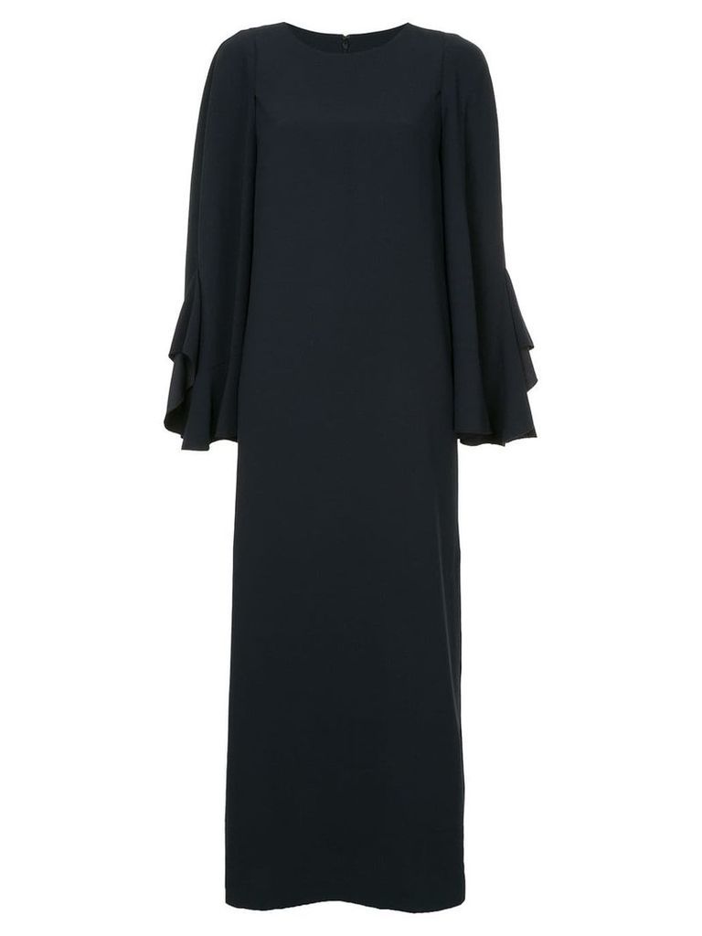 Goen.J wide ruffle sleeve maxi cape dress - Black
