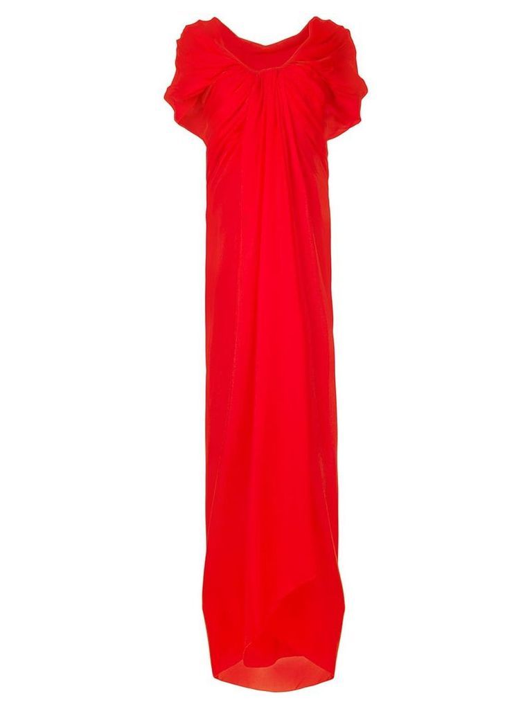 Paule Ka long draped woven dress - Red