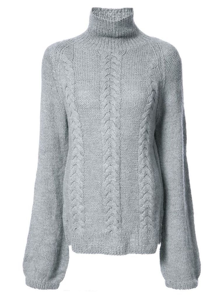 VOZ cable-knit turtleneck jumper - Grey