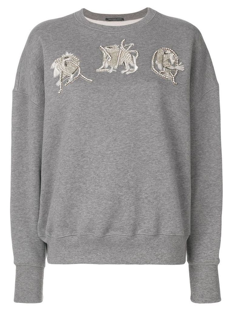 Alexander McQueen AMQ embroidered sweatshirt - Grey