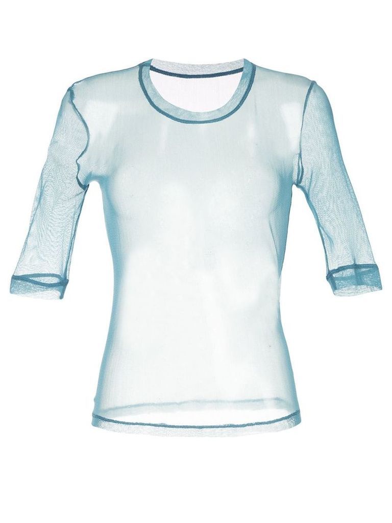 Taylor sheer 3/4 sleeve T-shirt - Blue