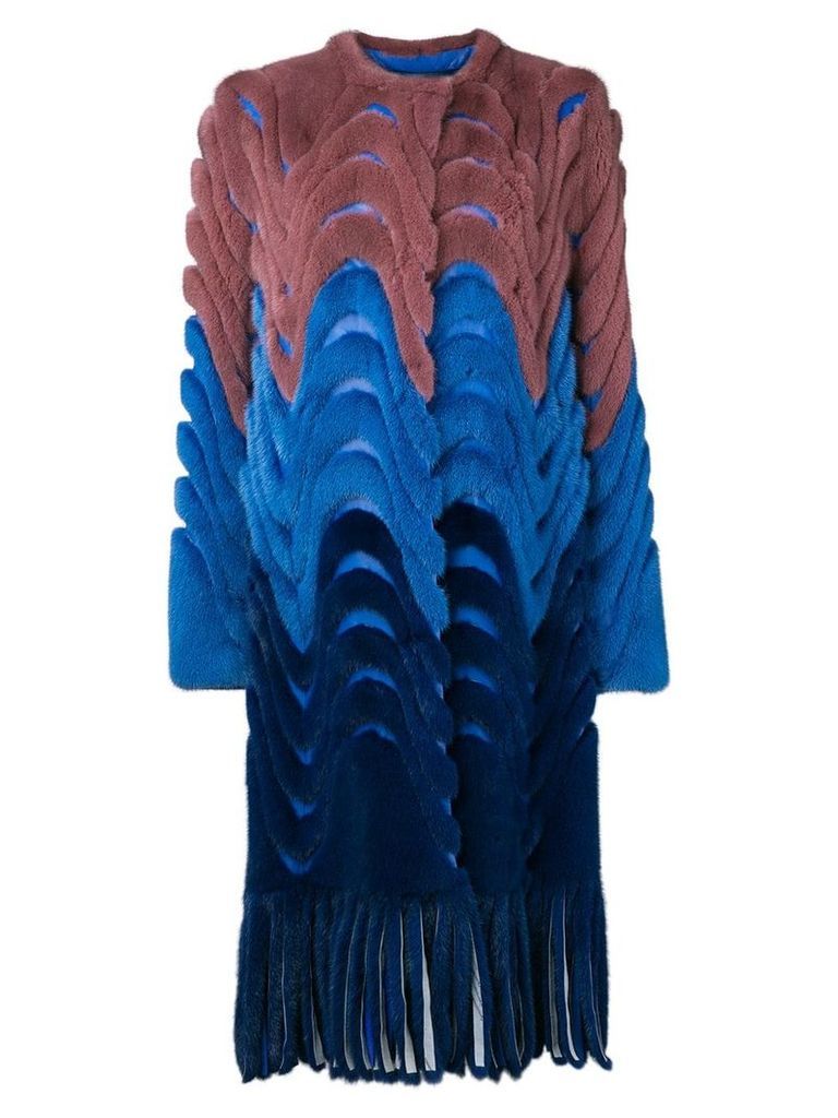 Liska Yoori colour block coat - Blue