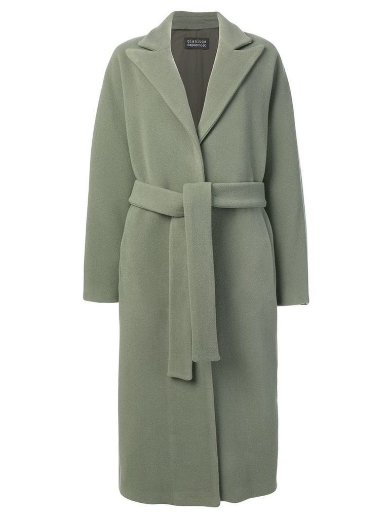 Gianluca Capannolo belted single-breasted coat - Green