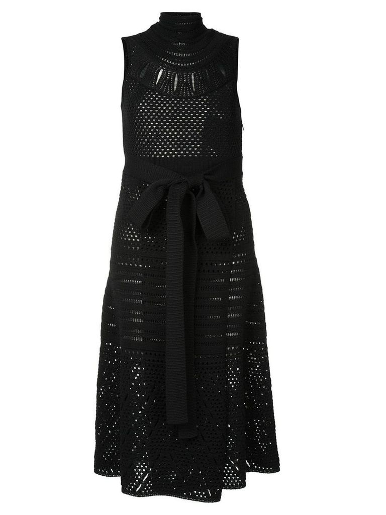 Proenza Schouler Crochet Sleeveless Crewneck Dress - Black