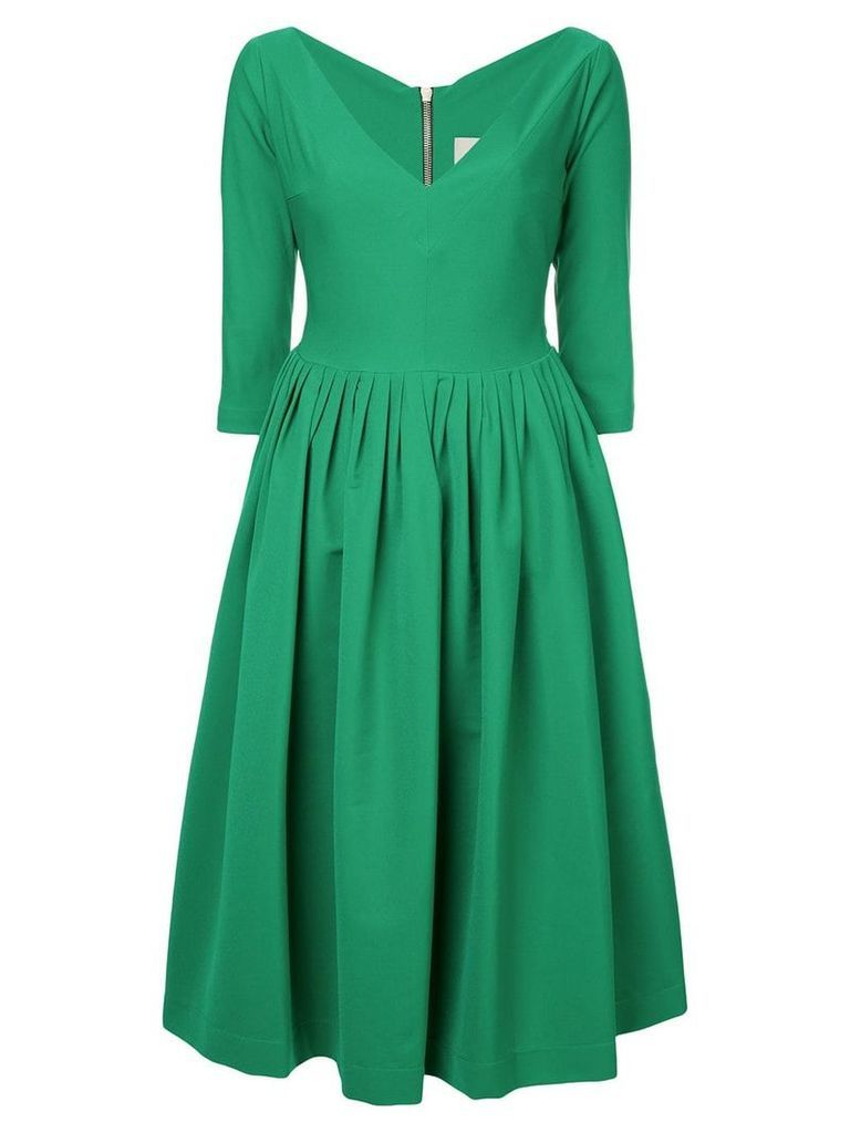 Preen By Thornton Bregazzi plunge-neck flared dress - Green