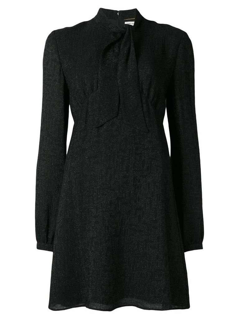 Saint Laurent tie neck mini dress - Black