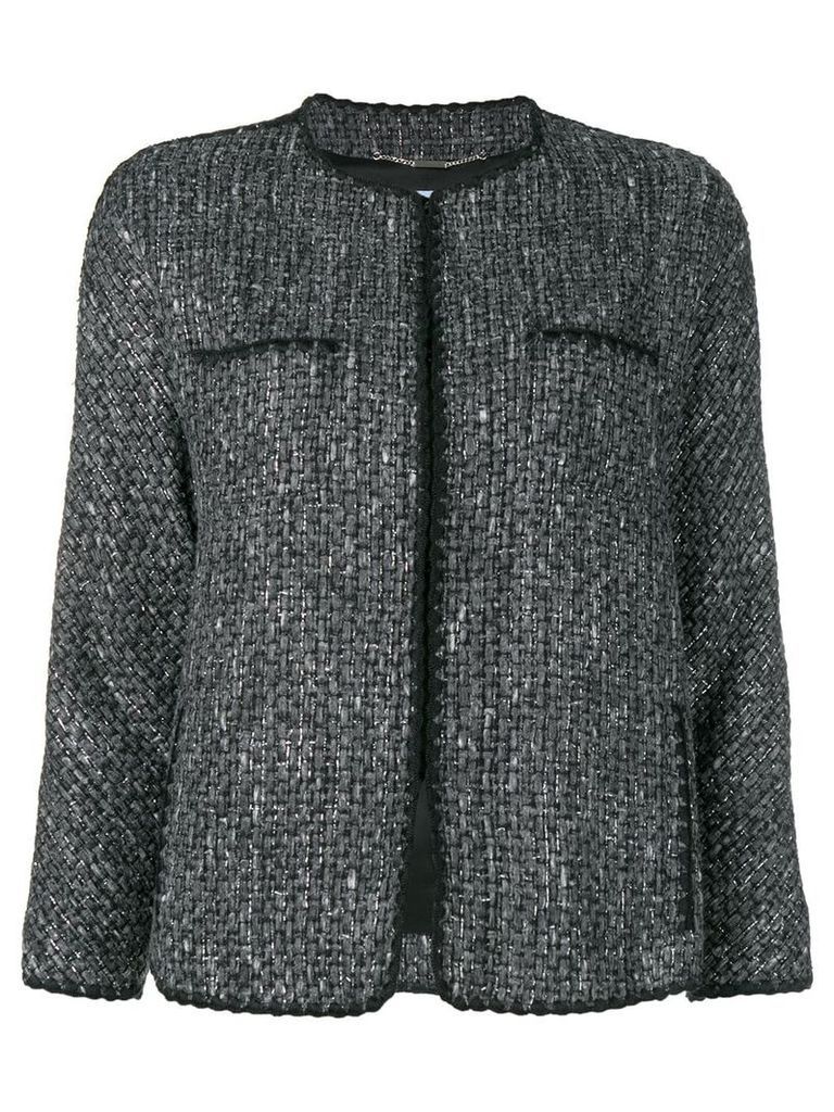Blumarine faux fur cuff bouclé jacket - Grey